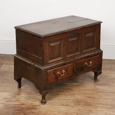 Lot 184 - Oak chest or bible box on stand Welsh, 18th...