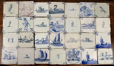 Lot 429 - Collection of Delft tiles Dutch, blue and...