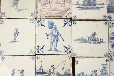 Lot 429 - Collection of Delft tiles Dutch, blue and...