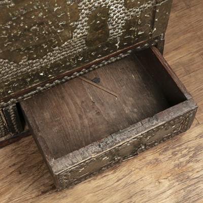 Lot 83 - Zanzibar-style chest with brass studded detail...