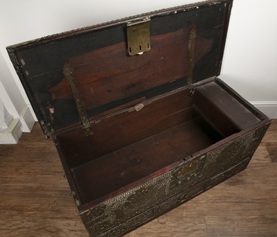 Lot 83 - Zanzibar-style chest with brass studded detail...