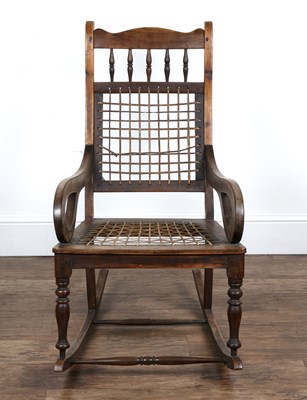Lot 82 - Rocking chair Dutch Colonial, possibly teak,...