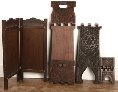 Lot 139 - Hardwood two division folding screen 20th...