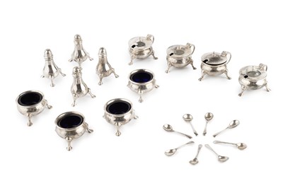 Lot 217 - A silver twelve piece cruet set, comprising...