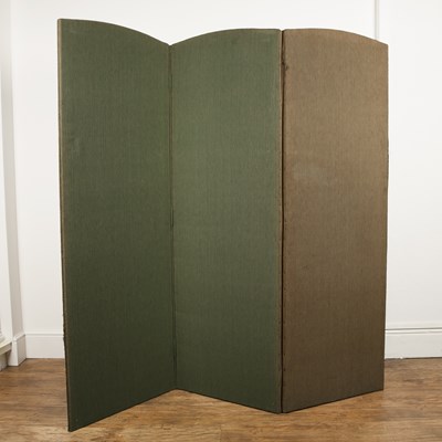 Lot 234 - Four division folding screen with green...