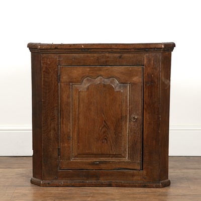 Lot 192 - Small oak corner cupboard early 19th Century,...