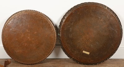 Lot 236 - Large copper dish 20th Century, with pie crust...