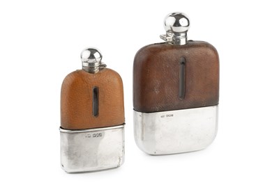 Lot 613 - A late Victorian silver mounted hip flask,...