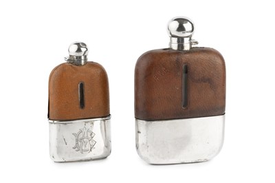 Lot 613 - A late Victorian silver mounted hip flask,...