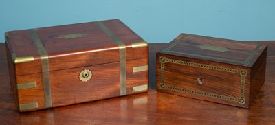 Lot 578 - Two 19th century hardwood boxes later converted for use as humidors