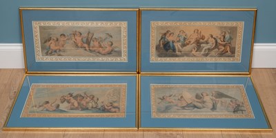 Lot 549 - A set of four decorative coloured prints after Cipriani