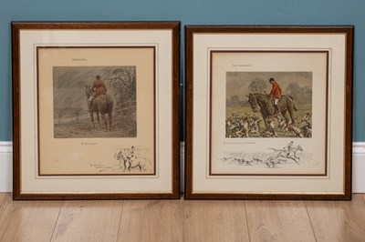 Lot 461 - A pair of hunting prints by Snaffles, 'The Huntsman' and 'Fox Catchers'