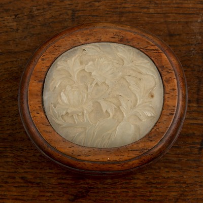 Lot 287 - Two hardwood and jade inset ink boxes Chinese,...