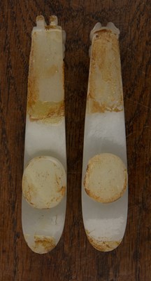 Lot 282 - Pair of mutton fat jade buckles Chinese, 19th...