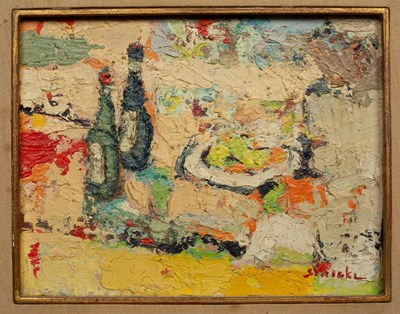 Lot 483 - René Sinicki (French b.1910-), 'Le Homard' and 'Les Bouteilles'