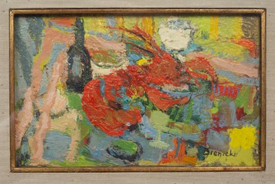 Lot 483 - René Sinicki (French b.1910-), 'Le Homard' and 'Les Bouteilles'