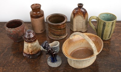 Lot 390 - Group of stoneware and pottery pieces 19th...