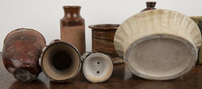 Lot 390 - Group of stoneware and pottery pieces 19th...