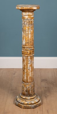 Lot 451 - A coloured alabaster column or torchière