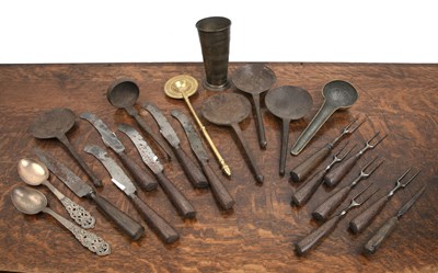 Lot 392 - Collection of iron and other cutlery 17th/18th...