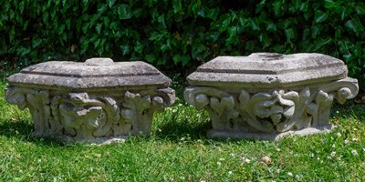 Lot 1324 - A pair of Victorian carved limestone architectural elements