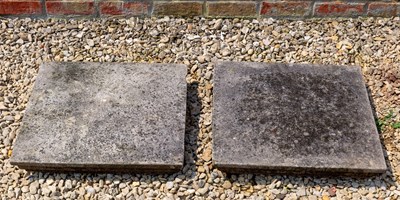 Lot 1278 - A pair of cast reconstituted stone capstones