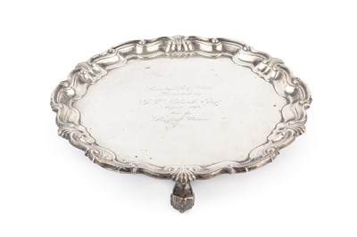 Lot 210 - A George V silver small salver, with shaped...