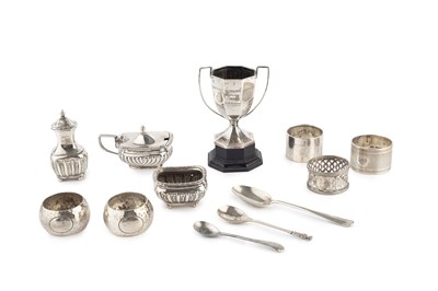 Lot 212 - A collection of silver, comprising a twin...