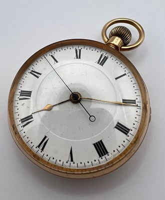 Lot 230 - A 12ct gold open face pocket watch, the white...