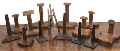 Lot 380 - Collection of wood plate stands including an...