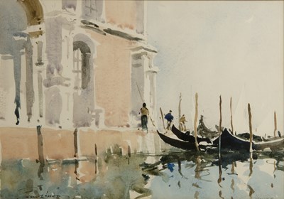 Lot 188 - Edward Wesson (1910-1983) Gondolas in Venice,...