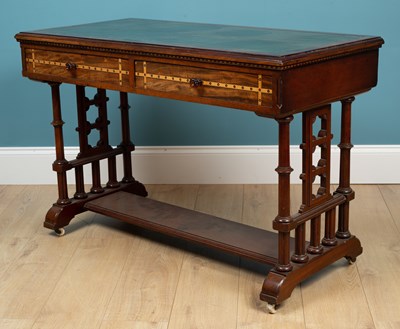 Lot 564 - A Victorian Arts & Crafts walnut writing table