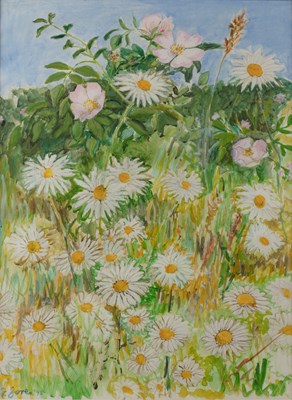 Lot 136 - Frederick Gore (1913-2009) A field of daisies,...