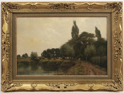 Lot 313 - Sidney Pike (1858-1923) Cattle on the...