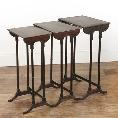 Lot 204 - Rosewood nest of three occasional tables 19th...