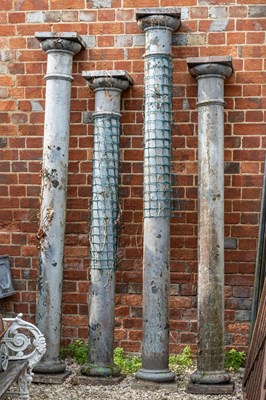 Lot 206 - A group of four heavy cast iron columns