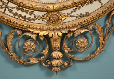 Lot 485 - A 19th century gilt oval pier glass