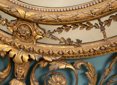 Lot 485 - A 19th century gilt oval pier glass