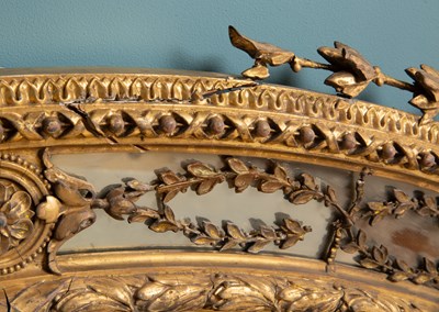Lot 485 - A 19th century gilt oval pier glass