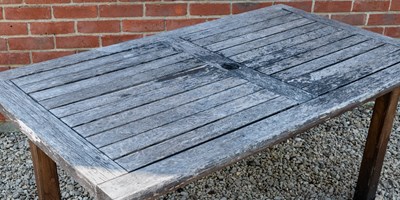 Lot 1245 - A teak rectangular garden table