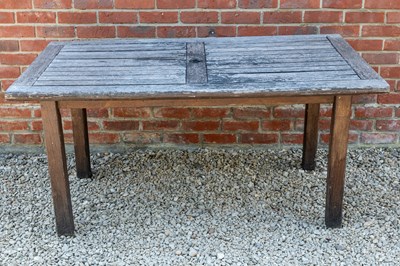 Lot 1245 - A teak rectangular garden table