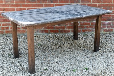 Lot 1245 - A teak rectangular garden table