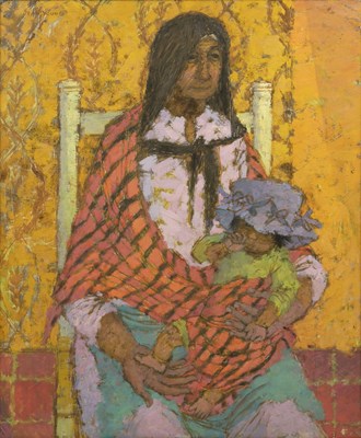 Lot 381 - Jean Young (1914-1995) Woman and child seated...