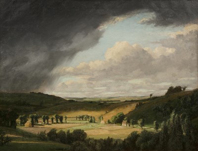 Lot 129 - Elliot Seabrooke (1886-1950) Storm clouds over...