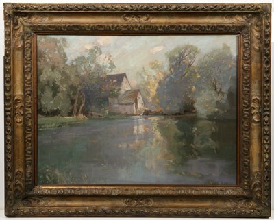 Lot 120 - Harry Harvey Clarke (1869-1948) The Millpond,...