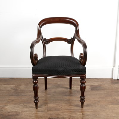Lot 58 - Mahogany elbow chair 19th Century, with open...