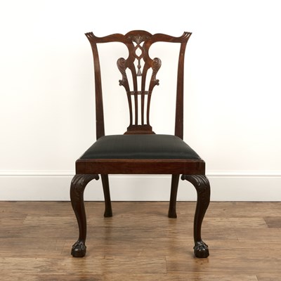 Lot 65 - Single mahogany side chair with a carved splat...
