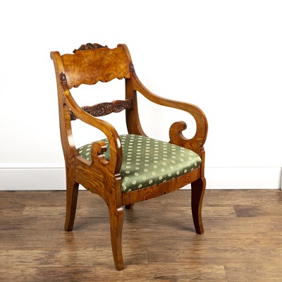 Lot 57 - Maple and ash armchair Russian, 19th Century,...