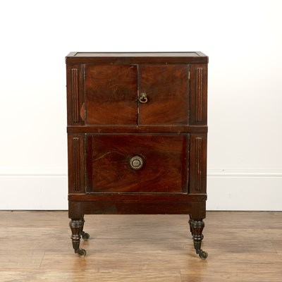 Lot 200 - Small mahogany campaign cupboard 19th Century,...