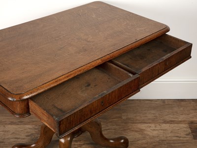 Lot 231 - Oak library table 19th Century, with two...